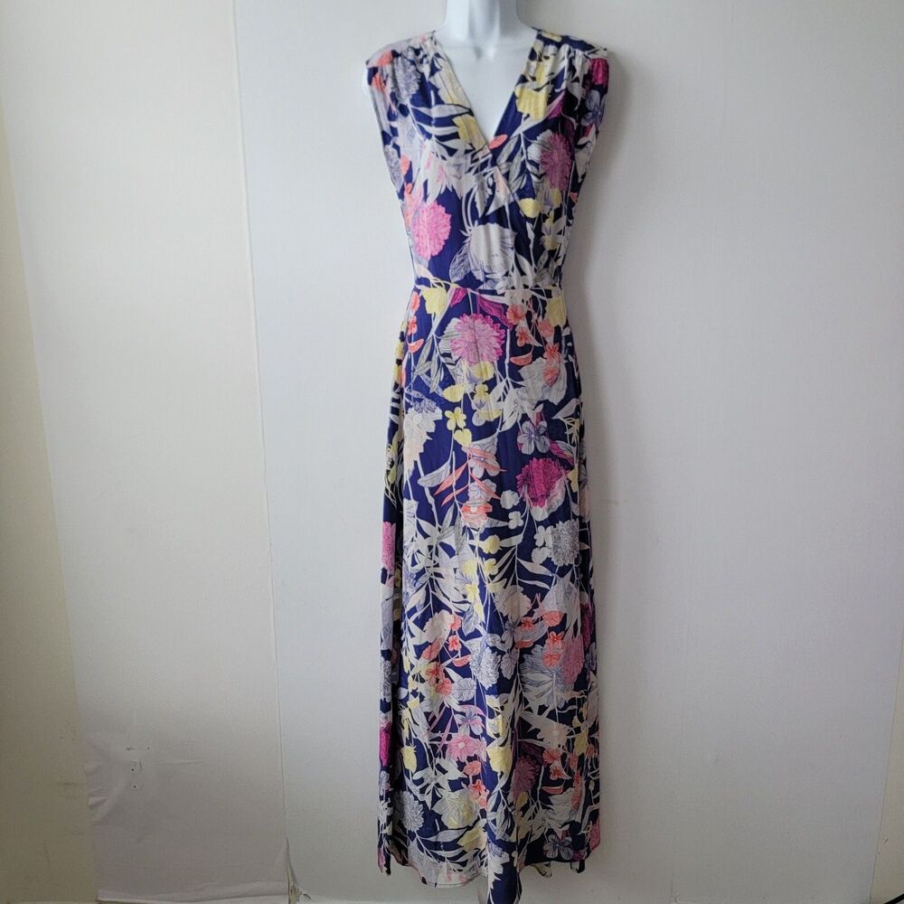 YUMI KIM women's Swept Away Maxi Dress size M 100% silk floral wrap sleeveless